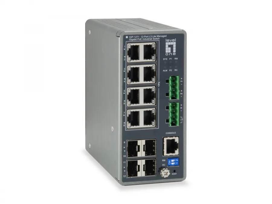 Switch 8x GE IGP-1271 4xGSFP 240W 8xPoE+ - 1