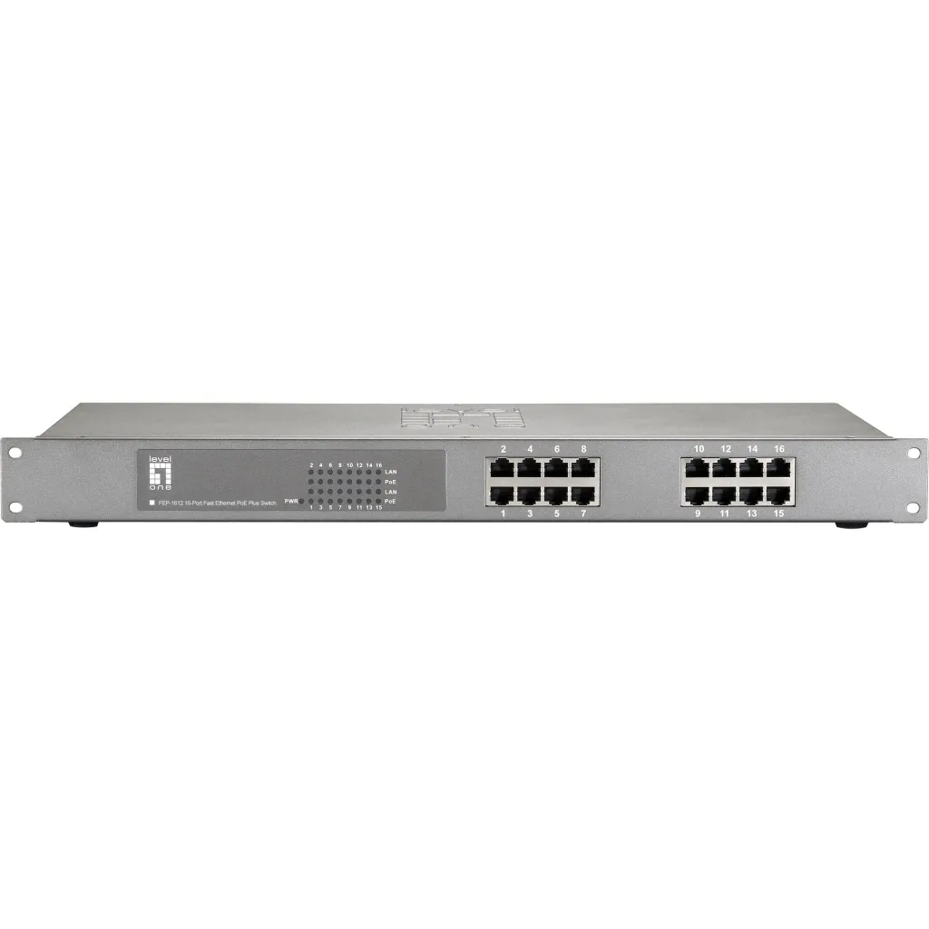 Switch 16x FE FEP-1612W120 19″ 120W 16xPoE+ - 1