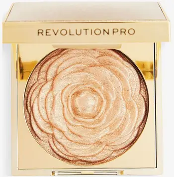 Iluminues fytyre Revolution Pro Lustre Highlighter Golden Rose, efekt shkëlqim, kompakt, rozë e artë