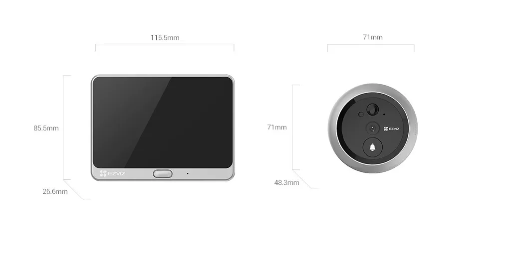 Kamerë dere EZVIZ DP2, 2MP, Wi-Fi, e zezë/e argjendtë - 6