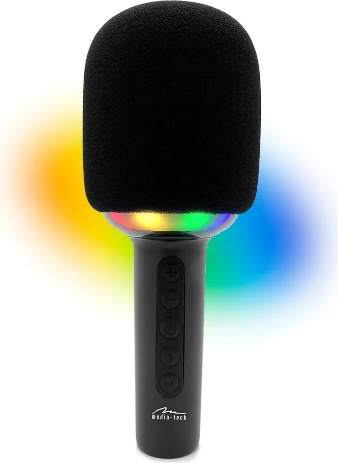 Mikrofon karaoke Media Tech MT399 me Bluetooth, i zi - 2