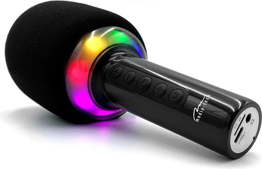 Mikrofon karaoke Media Tech MT399 me Bluetooth, i zi - 3