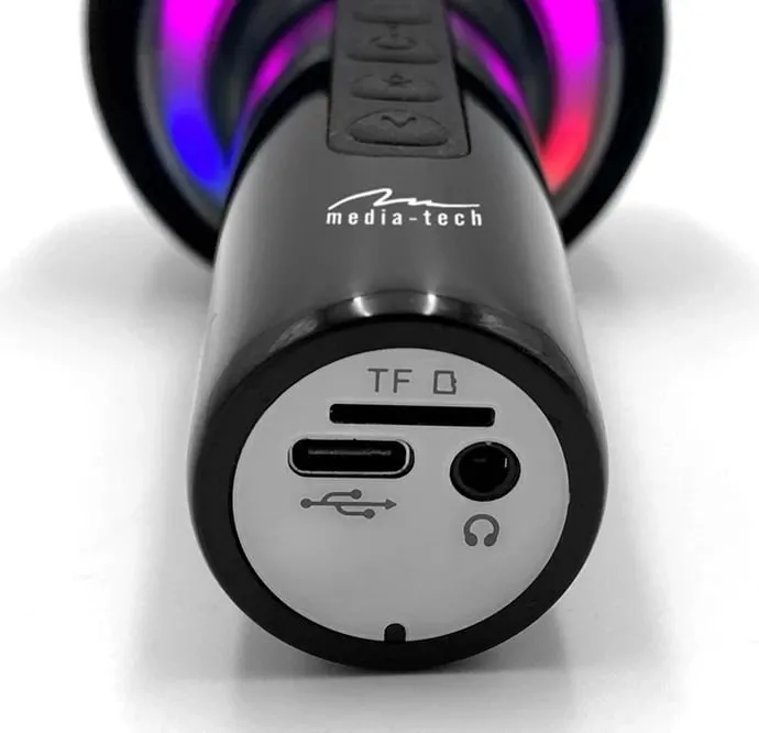 Mikrofon karaoke Media Tech MT399 me Bluetooth, i zi - 5