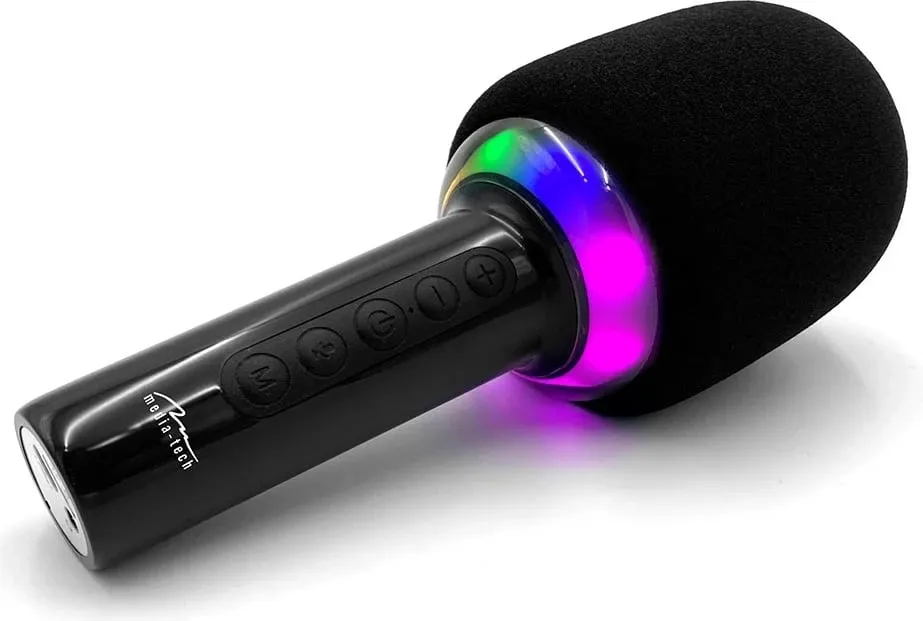 Mikrofon karaoke Media Tech MT399 me Bluetooth, i zi - 6