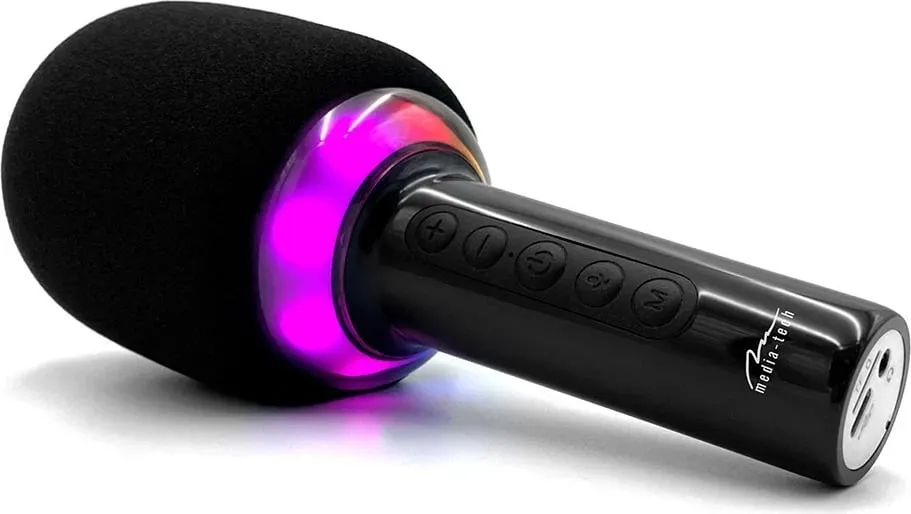 Mikrofon karaoke Media Tech MT399 me Bluetooth, i zi - 8