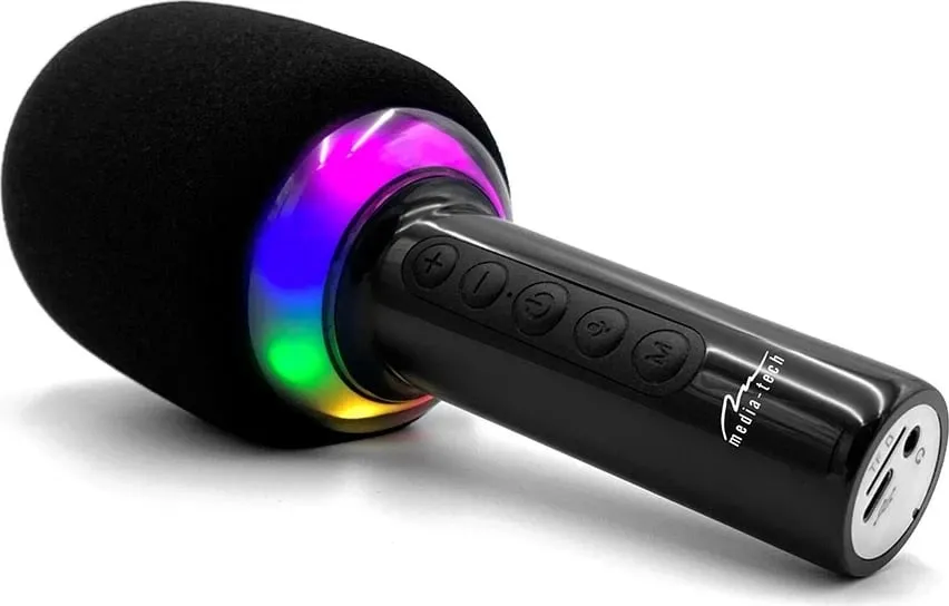 Mikrofon karaoke Media Tech MT399 me Bluetooth, i zi - 10