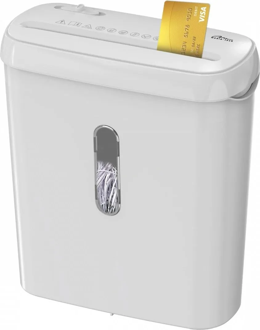Shredder dokumentesh Media-Tech MT223, prerje e drejtë, 5 fletë, i bardhë - 2