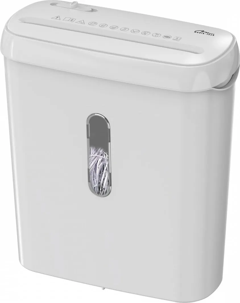 Shredder dokumentesh Media-Tech MT223, prerje e drejtë, 5 fletë, i bardhë - 4