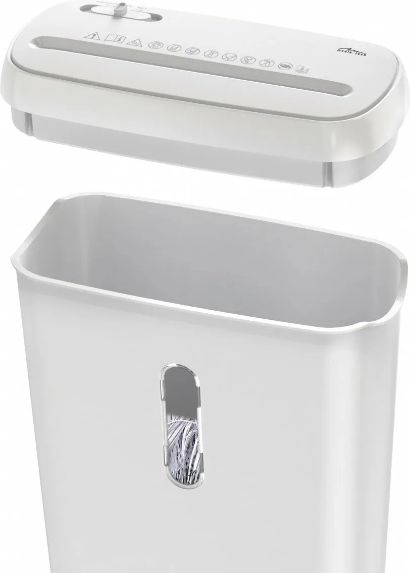 Shredder dokumentesh Media-Tech MT223, prerje e drejtë, 5 fletë, i bardhë - 6