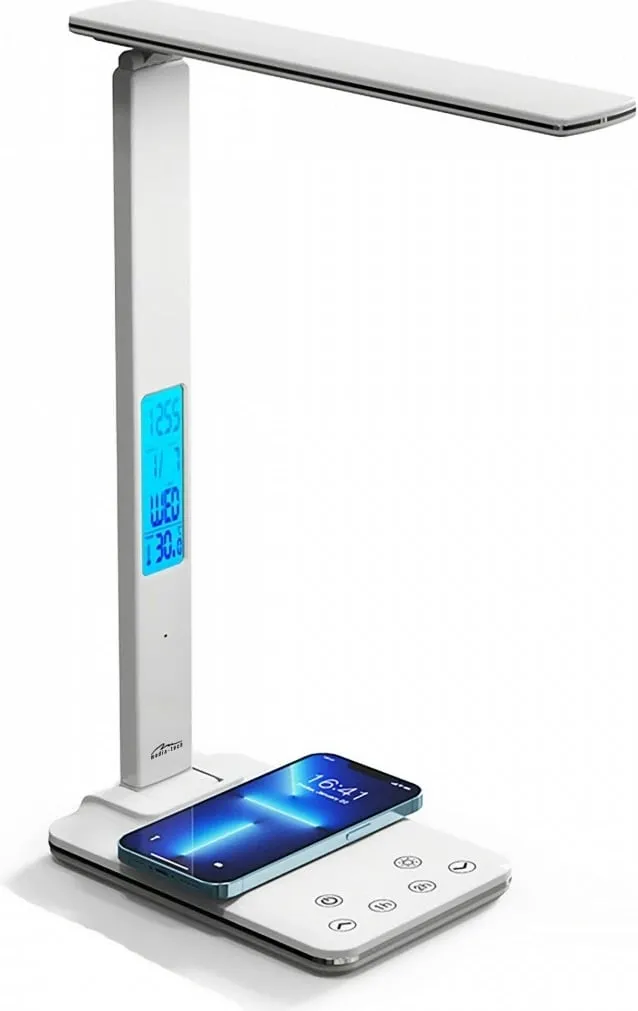 Llambë tavoline Media-Tech LEDITOU MT222, LED, karikues wireless 15W, e bardhë - 1
