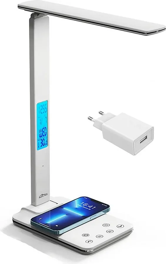 Llambë tavoline Media-Tech LEDITOU MT222, LED, karikues wireless 15W, e bardhë - 7