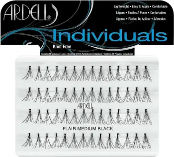 Qerpikë artificial Ardell Individual Knotted për femra Medium Black 56 copë