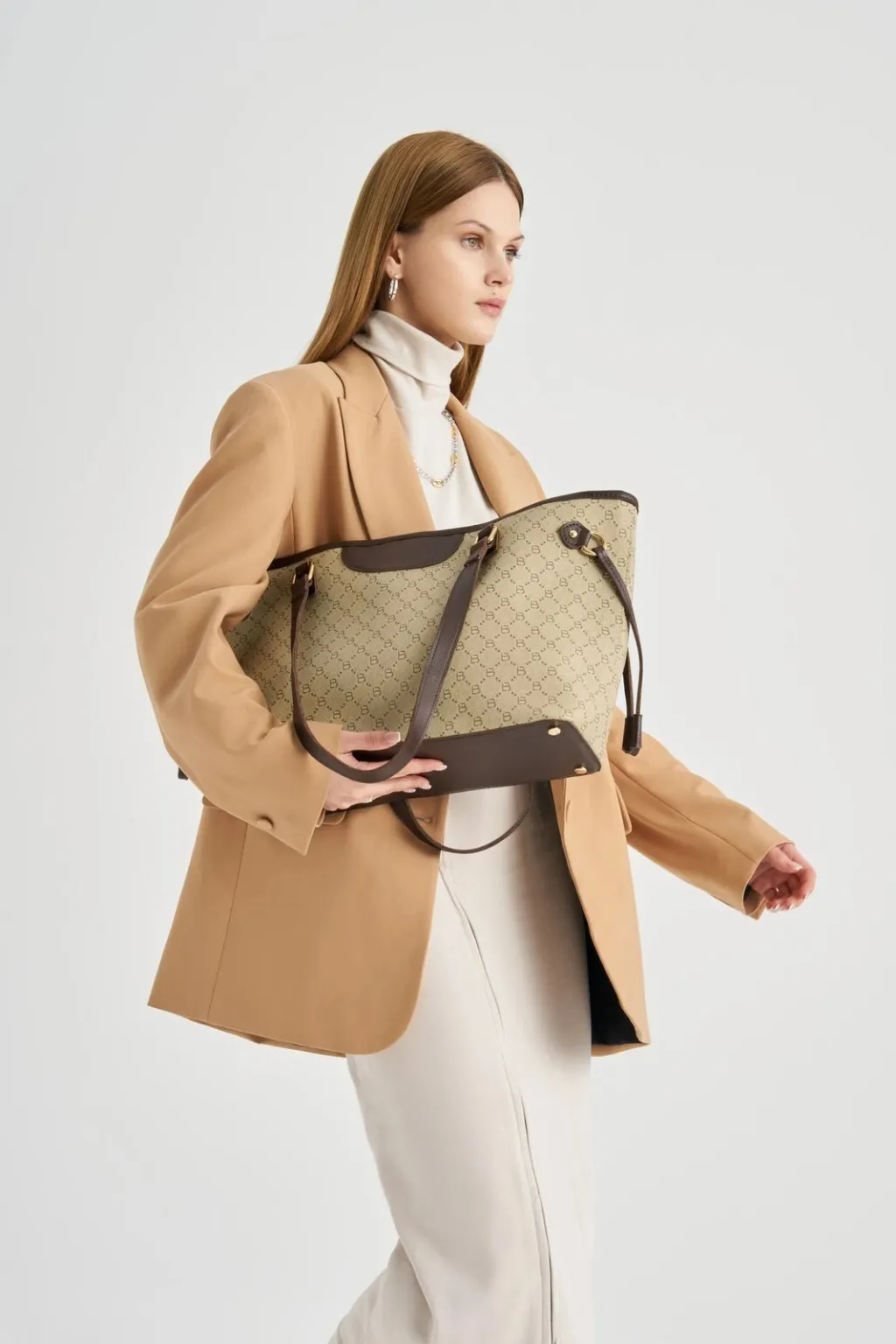 Tote bag Lucky Bees, krem, kafe, 355 v2 - 11