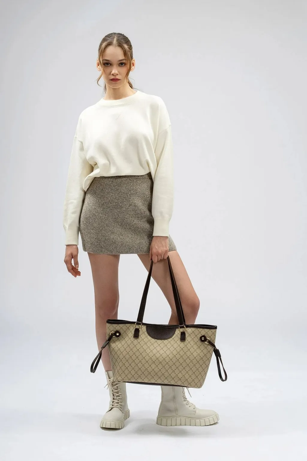 Tote bag Lucky Bees, krem, kafe, 355 v2 - 13