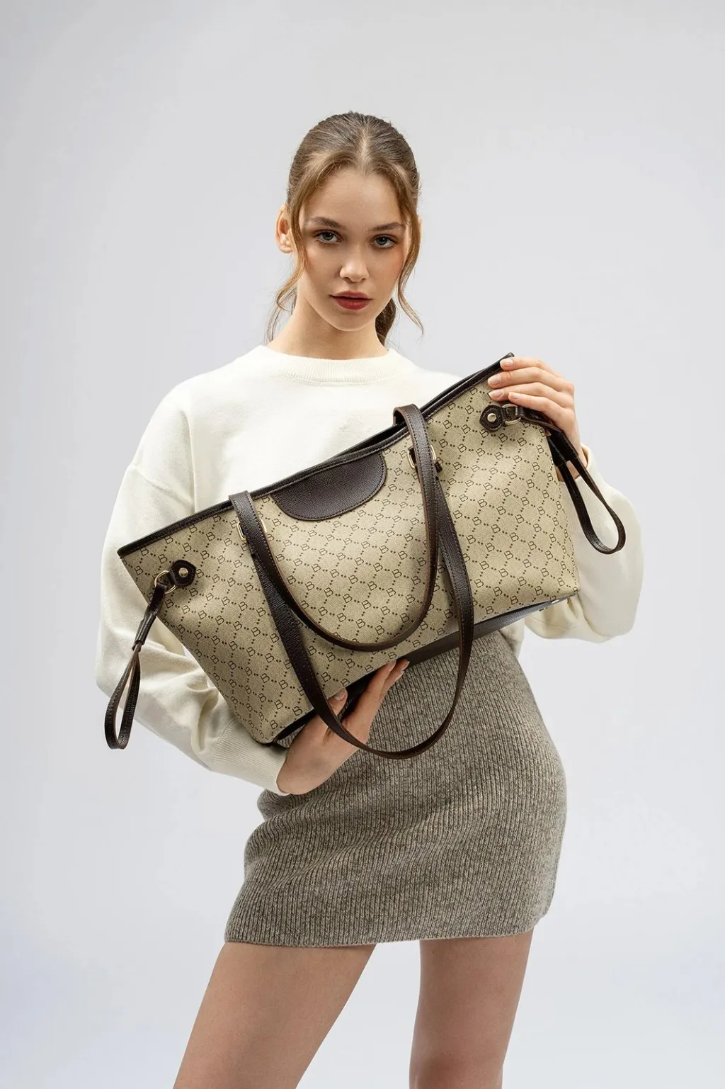 Tote bag Lucky Bees, krem, kafe, 355 v2 - 14