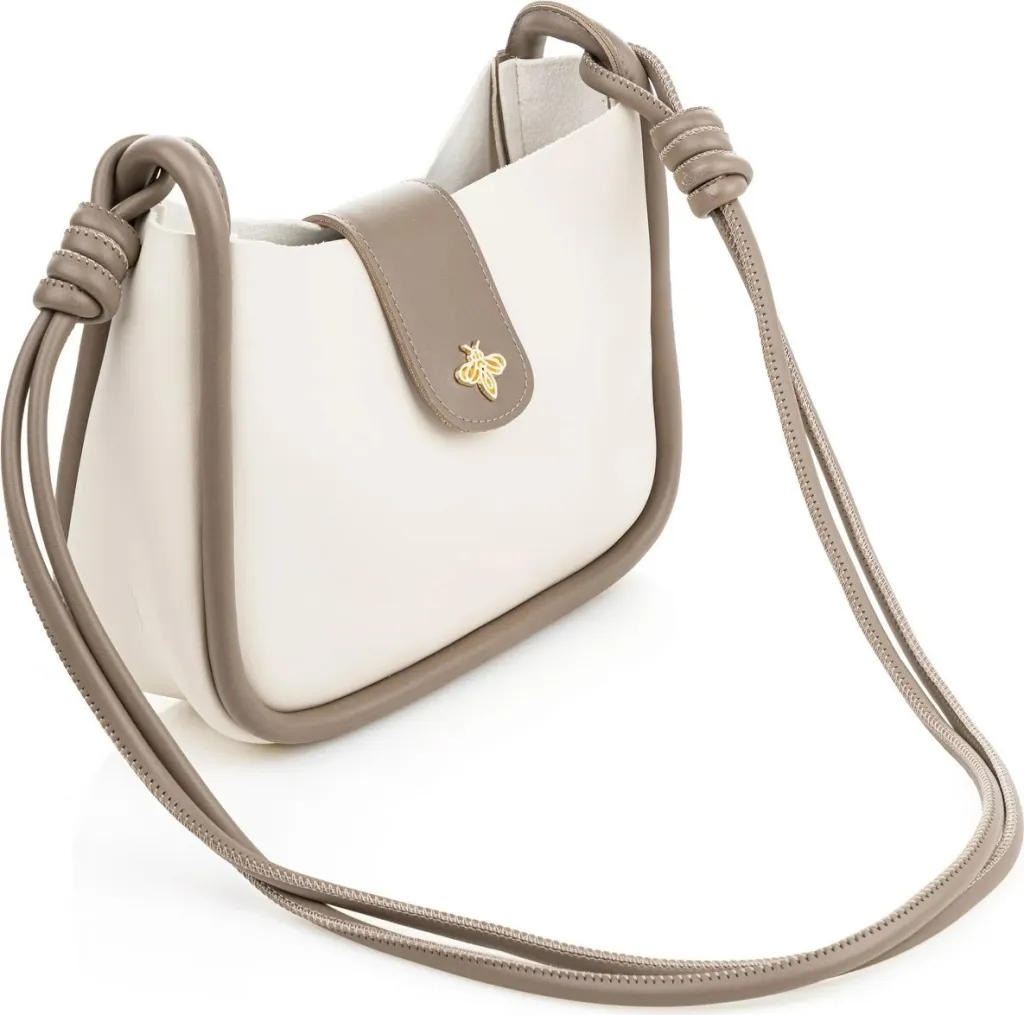 Çantë crossbody Lucky Bees, krem, mink, 1261 - 4