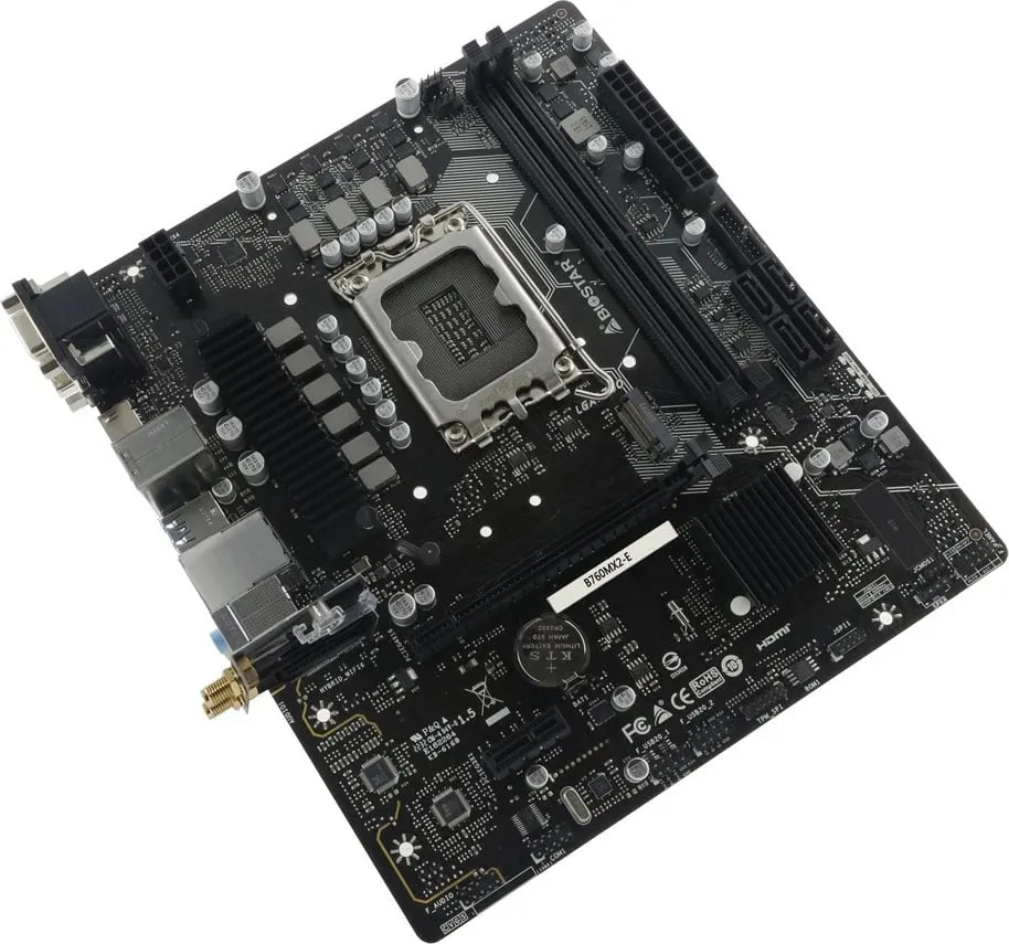 Pllakë amë Biostar B760MX2-E, DDR5, PCIe 4.0 M.2, e zezë - 2