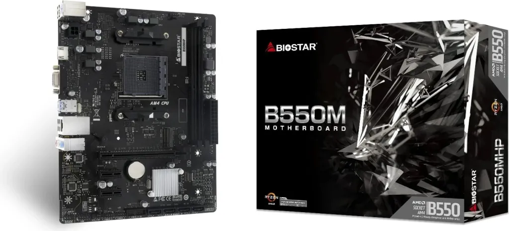 Pllakë amë Biostar B550MHP, Socket AM4, micro ATX, E zezë - 1