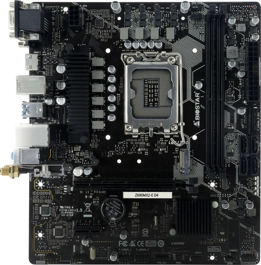 Pllakë amë Biostar Z690MX2 E D4, Intel Z690, LGA1700, Micro ATX, e zezë - 1