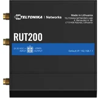 Router celular Teltonika RUT200, 4G LTE, Wi-Fi, 2 porta Ethernet, e zezë