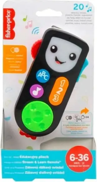 Lodër telekomandë Fisher Price Interactive Educational Remote, mbi 20 tinguj edukativë, për foshnje 6 36 muaj, shumëngjyrëshe