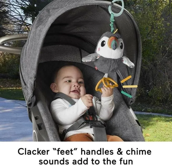 Lodër e butë Fisher Price Flap and Go Toucan, për foshnje, e shumëngjyrshme - 2