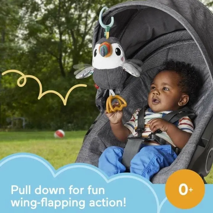 Lodër e butë Fisher Price Flap and Go Toucan, për foshnje, e shumëngjyrshme - 3