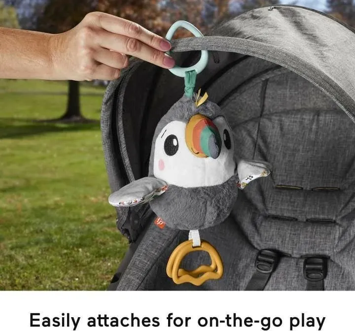 Lodër e butë Fisher Price Flap and Go Toucan, për foshnje, e shumëngjyrshme - 4