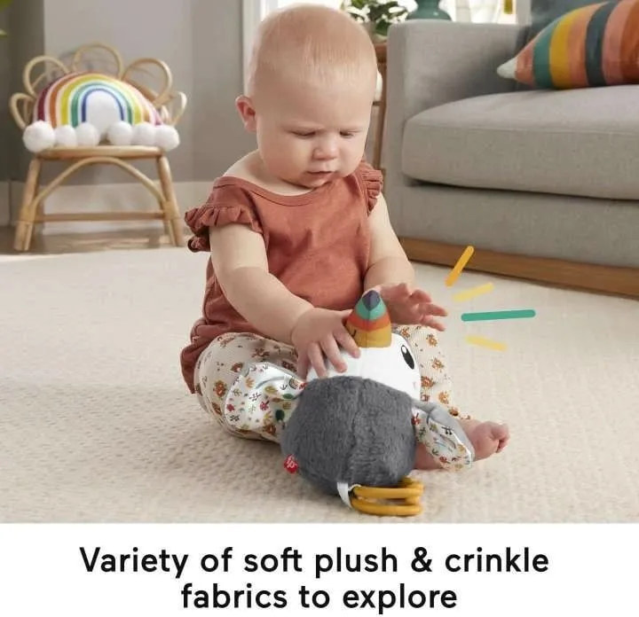 Lodër e butë Fisher Price Flap and Go Toucan, për foshnje, e shumëngjyrshme - 6