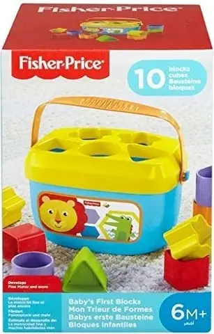 Lodër formash Fisher Price Baby’s First Blocks FFC84, 10 blloqe, edukative për foshnje, shumëngjyrëshe