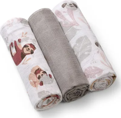 Pelena BabyOno Muslin (348/10), 3 copë, të hirta - 1