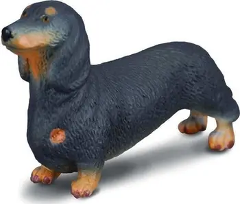 Figurë qen Collecta Dachshund, lodër koleksioni, shumëngjyrëshe