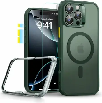 Mbështjellës ESR Classic Pro Set HaloLock MagSafe për iPhone 16, Gjelbër, me xham mbrojtës