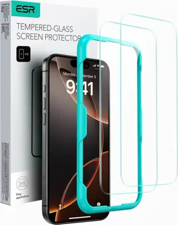 Mbrojtës ekrani xhami ESR për iPhone 16 Pro Max, 2 copë, Transparent