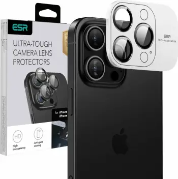 Mbrojtës xhami për kamerë ESR Armorite për iPhone 16 Pro / 16 Pro Max, Zi