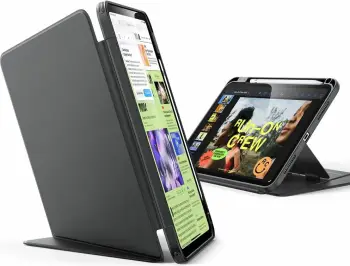Mbrojtëse ESR Flip Magnetic Case me mbajtëse lapsi për iPad 10/11(A16), e zezë
