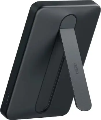 Powerbank ESR Qi2 MagSlim 5000 mAh me mbajtëse, e zezë