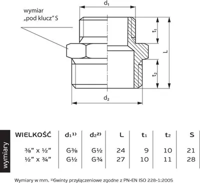 Vidë reduktuese Perfexim, 1/2 x 3/4" - 2