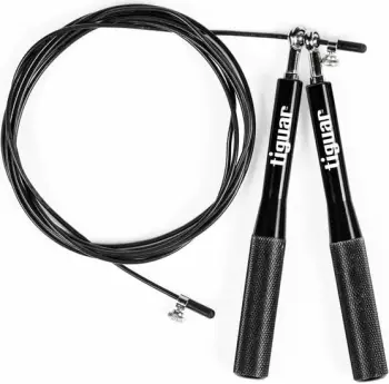 Litar kërcimi tiguar Pro TI-SPRO01, 300cm, çelik me doreza alumini, i zi