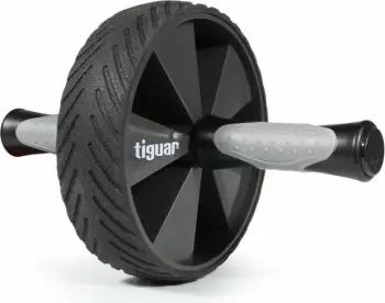 Rrotë për ushtrime Tiguar AB Wheel TI-ABW001, doreza ergonomike, madhësi kompakte, gri