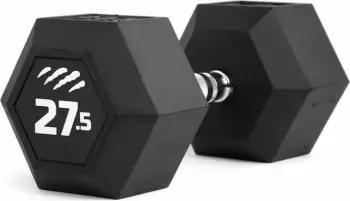 Hantel tiguar HEX, 27.5 kg, formë gjashtëkëndore, i zi
