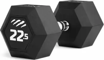 Hantel tiguar HEX, 22.5 kg, gomë, i zi