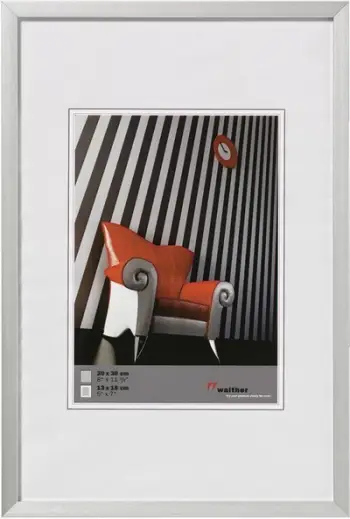 Kornizë për fotografi Walther, 20 x 30 cm, e argjendtë