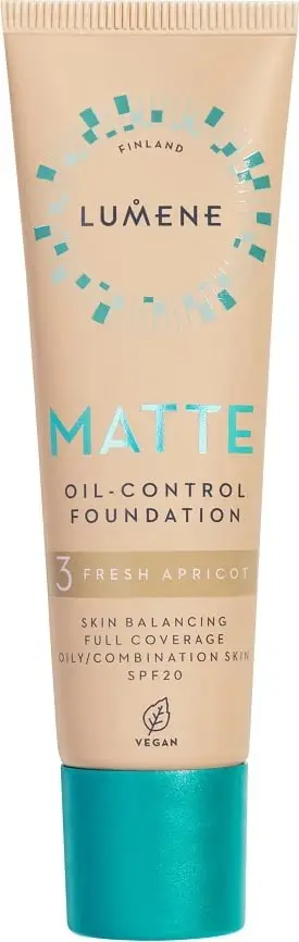 Fondatinë për femra Lumene Matte Oil-Control Foundation SPF20 3 Fresh Apricot, 30ml