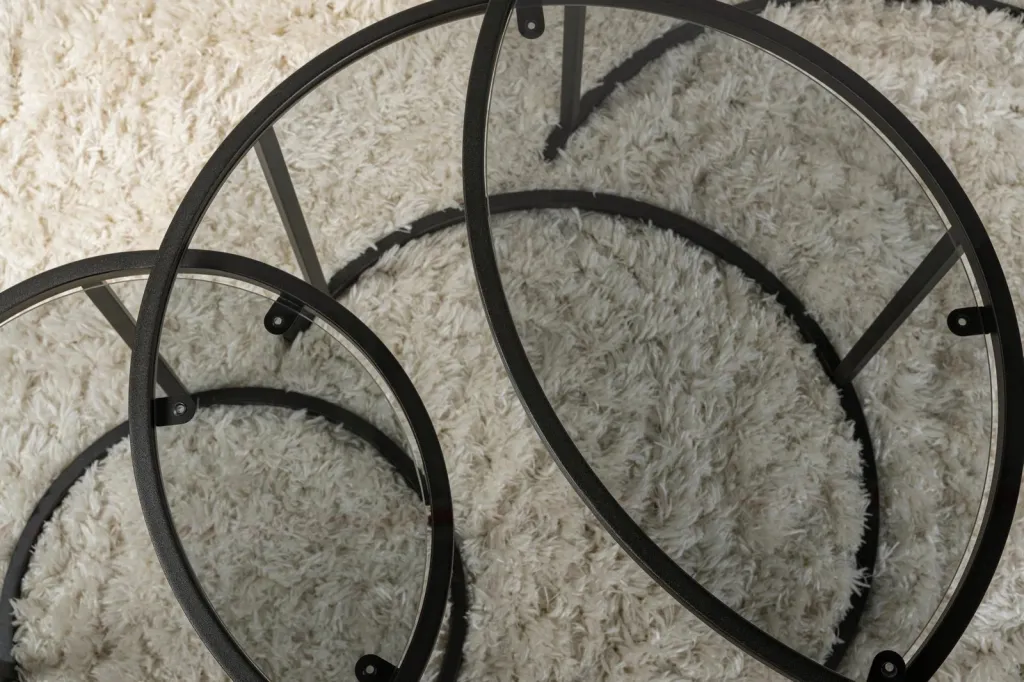 Set tavolinash kafeje Nordure, Aurum, 60, 42, e zezë, gri - 5