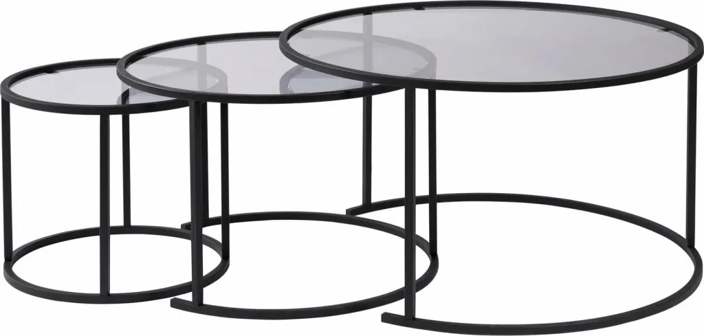 Set tavolinash kafeje Nordure, Aurum, 60, 42, e zezë, gri - 6