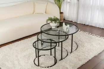 Set tavolinash kafeje Nordure, Aurum, 60, 42, e zezë, gri