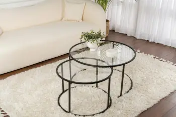 Set tavolinash kafeje Nordure, Aurum - 80, 60 - e zezë, transparente