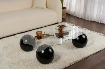 Tavolinë kafeje Nordure, Noxa, e zezë, transparente