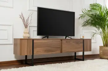 Komodë TV Nordure, ngjyrë arrë, e zezë, Serenity